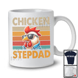 Vintage Retro Chicken Stepdad, Sarcastic Father's Day Chicken Sunglasses, Farmer Family Group T-Shirt