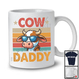 Vintage Retro Cow Daddy, Sarcastic Father's Day Cow Sunglasses, Farmer Family Group T-Shirt