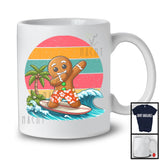 Vintage Retro Dabbing Gingerbread, Joyful Summer Vacation Christmas In July Beach Surfing, Surfer T-Shirt