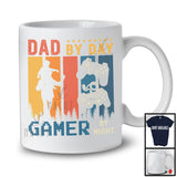 Vintage Retro Dad By Day Gamer By Night, Awesome Father's Day Gaming Lover, Gamer Family T-Shirt