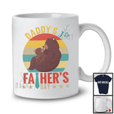Vintage Retro Daddy's 1st Father's Day, Lovely Father's Day Dad Baby Bear Animal, Family T-Shirt