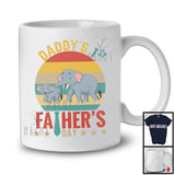 Vintage Retro Daddy's 1st Father's Day, Lovely Father's Day Dad Baby Elephant Animal, Family T-Shirt