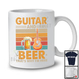 Vintage Retro Guitar And Beer, Humorous Drinking Drunker, Musical Instruments Player T-Shirt