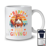 Vintage Retro Happy Pigsgiving; Wonderful Thanksgiving Autumn Leaf Guinea Pig Lover; Family Group T-Shirt