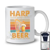 Vintage Retro Harp And Beer, Humorous Drinking Drunker, Musical Instruments Player T-Shirt