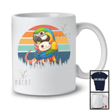 Vintage Retro Macaw Hugging Axolotl, Lovely Axolotl Owner Animal Lover, Zoo Keeper Group T-Shirt