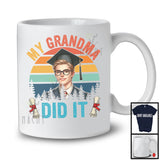 Vintage Retro My Grandma Did It, Lovely Father's Day Mother's Day Graduation Proud, Men Family T-Shirt