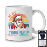 Vintage Retro Nice To The Tennis Player Santa Is Watching; Proud Christmas Santa Sunglasses; Jobs T-Shirt