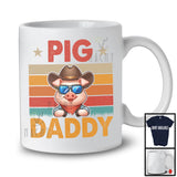 Vintage Retro Pig Daddy, Sarcastic Father's Day Pig Sunglasses, Farmer Family Group T-Shirt