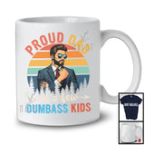 Vintage Retro Proud Dad Of A Few Dumbass Kids, Humorous Father's Day Strong, Men Family T-Shirt