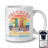 Vintage Retro Retired Librarian And Still Smokin Hot, Lovely Retirement Flowers, Librarian Group T-Shirt