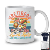 Vintage Retro Retired Lunch Lady And Still Smokin Hot, Lovely Retirement Flowers Group T-Shirt