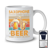 Vintage Retro Saxophone And Beer, Humorous Drinking Drunker, Musical Instruments Player T-Shirt