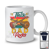 Vintage Retro This Dad Rocks, Humorous Father's Day Bass Guitar Player, Musical Instruments T-Shirt