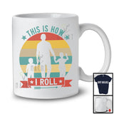 Vintage Retro This Is How I Roll, Humorous Father's Day Twins Dad, Matching Family Group T-Shirt