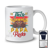 Vintage Retro This Papa Rocks, Humorous Father's Day Drum Player, Musical Instruments Family T-Shirt