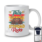 Vintage Retro This Stepdad Rocks, Humorous Father's Day Drum Player, Musical Instruments T-Shirt