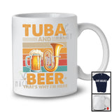 Vintage Retro Tuba And Beer, Humorous Drinking Drunker, Musical Instruments Player T-Shirt
