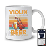 Vintage Retro Violin And Beer, Humorous Drinking Drunker, Musical Instruments Player T-Shirt