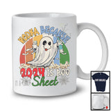 Vintage Retro Vodka Because 2024 Is Boo Sheet, Joyful Halloween Ghost Drinking, Drunker T-Shirt