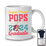 Vintage Super Proud Pops Of A Class Of 2024 Graduate, Happy Father's Day Graduation Family T-Shirt