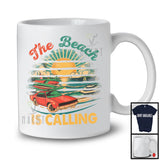 Vintage The Beach Is Calling, Humorous Summer Vacation Car Beach Trip Travel, Family Group T-Shirt