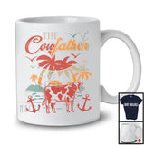 Vintage The Cowfather, Amazing Father's Day Cow Farm Animal, Farmer Family Group T-Shirt