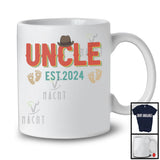 Vintage Uncle EST 2024, Wonderful Father's Day Mustache, Pregnancy Matching Family Group T-Shirt