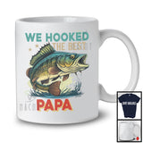 Vintage We Hooked The Best Papa, Awesome Father's Day Fisher Fishing Lover, Family Group T-Shirt