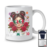 Viva Mexico; Awesome Independence Day Girl Mexican Flag Flowers Sombrero; Family T-Shirt