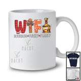 W.T.F Bourbon Turkey Family; Sarcastic Thanksgiving Dinner Drinking; Plaid Family Group T-Shirt