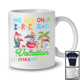 We Are On A Break Vacation, Cheerful Summer Paraprofessional Group, Flamingos On Beach T-Shirt