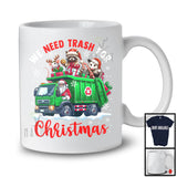 We Need Trash For Christmas; Joyful X-mas Raccoon Rat On Garbage Truck; Santa Trash Animals T-Shirt