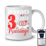 We Survived 3 Years Of Marriage, Humorous 3rd Wedding Anniversary Rings, Couple Family T-Shirt