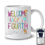 Welcome Back To Fourth Grade, Colorful Back To School Last Day, Dabbing Pencil Students T-Shirt
