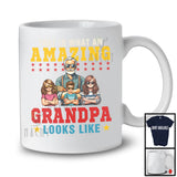 What An Amazing Grandpa Look Likes, Happy Father's Day 1 Grandson 2 Granddaughter, Family T-Shirt
