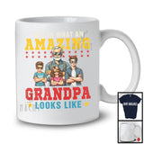What An Amazing Grandpa Look Likes, Happy Father's Day 2 Grandson 1 Granddaughter, Family T-Shirt