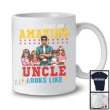 What An Amazing Uncle Look Likes, Happy Father's Day 1 Grandson 3 Granddaughter, Family T-Shirt