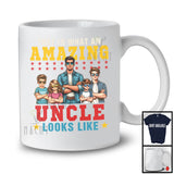 What An Amazing Uncle Look Likes, Happy Father's Day 3 Grandson 1 Granddaughter, Family T-Shirt