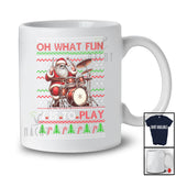 What Fun It Is To Play; Joyful Christmas Santa Playing Drum Player; Sweater Sport Team T-Shirt