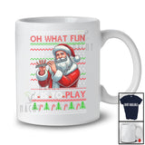 What Fun It Is To Play; Joyful Christmas Santa Playing Flute Player; Sweater Sport Team T-Shirt