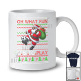 What Fun It Is To Play; Joyful Christmas Santa Playing Soccer Player; Sweater Sport Team T-Shirt
