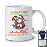 What Fun It Is To Play; Joyful Christmas Santa Playing Tuba Player; Sweater Sport Team T-Shirt