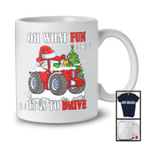 What Fun To Drive; Joyful Christmas Moon Santa Tractor Driver; X-mas Family Group T-Shirt