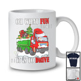 What Fun To Drive; Joyful Christmas Moon Santa Truck Driver; X-mas Family Group T-Shirt