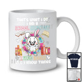 What I Do I Am A School Secretary I Read Books, Adorable Bunny In Flowers Circle, Reading T-Shirt