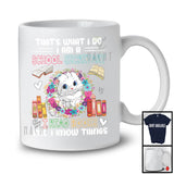 What I Do I Am A School Secretary I Read Books, Adorable Cat In Flowers Circle, Reading T-Shirt
