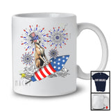 Whippet Riding Firecracker, Amazing 4th Of July American Flag Fireworks, Patriotic Group T-Shirt