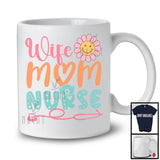Wife Mom Nurse, Lovely Mother's Day Flowers, Matching Nurse Family Lover Group T-Shirt