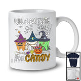 Will Clean Teeth For Candy; Creepy Halloween Pumpkin Three Teeth; Dental Assistant Dentist T-Shirt